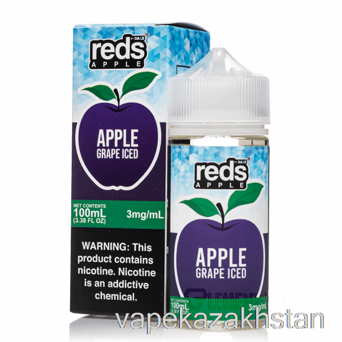 Vape Smoke ICED GRAPE - Reds Apple E-Juice - 7 Daze - 100mL 3mg